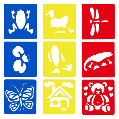 54 Pack Drawing Stencils, Hollow Out Drawing Templates, Plastic Animal Stencils for Craft Projects (5.6 x 6 in)