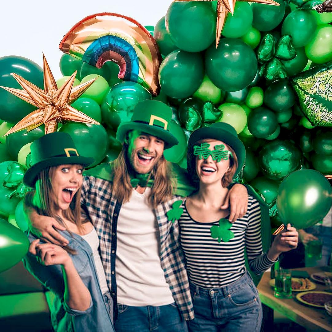 Green Balloons, 50pcs 12 Inch Different Shades Dark Green Balloons Green Latex Party Balloons for Patrick's Day Birthday Baby Shower Jungle Forest Themed Party Decoration