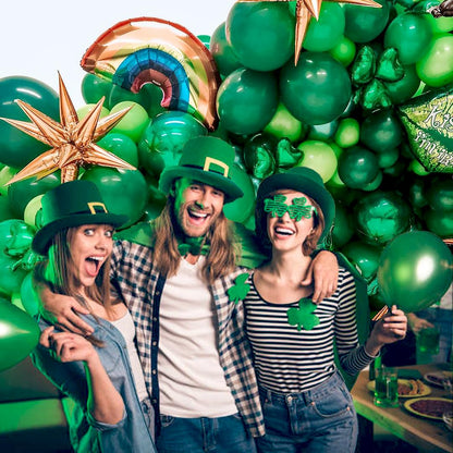 Green Balloons, 50pcs 12 Inch Different Shades Dark Green Balloons Green Latex Party Balloons for Patrick's Day Birthday Baby Shower Jungle Forest Themed Party Decoration