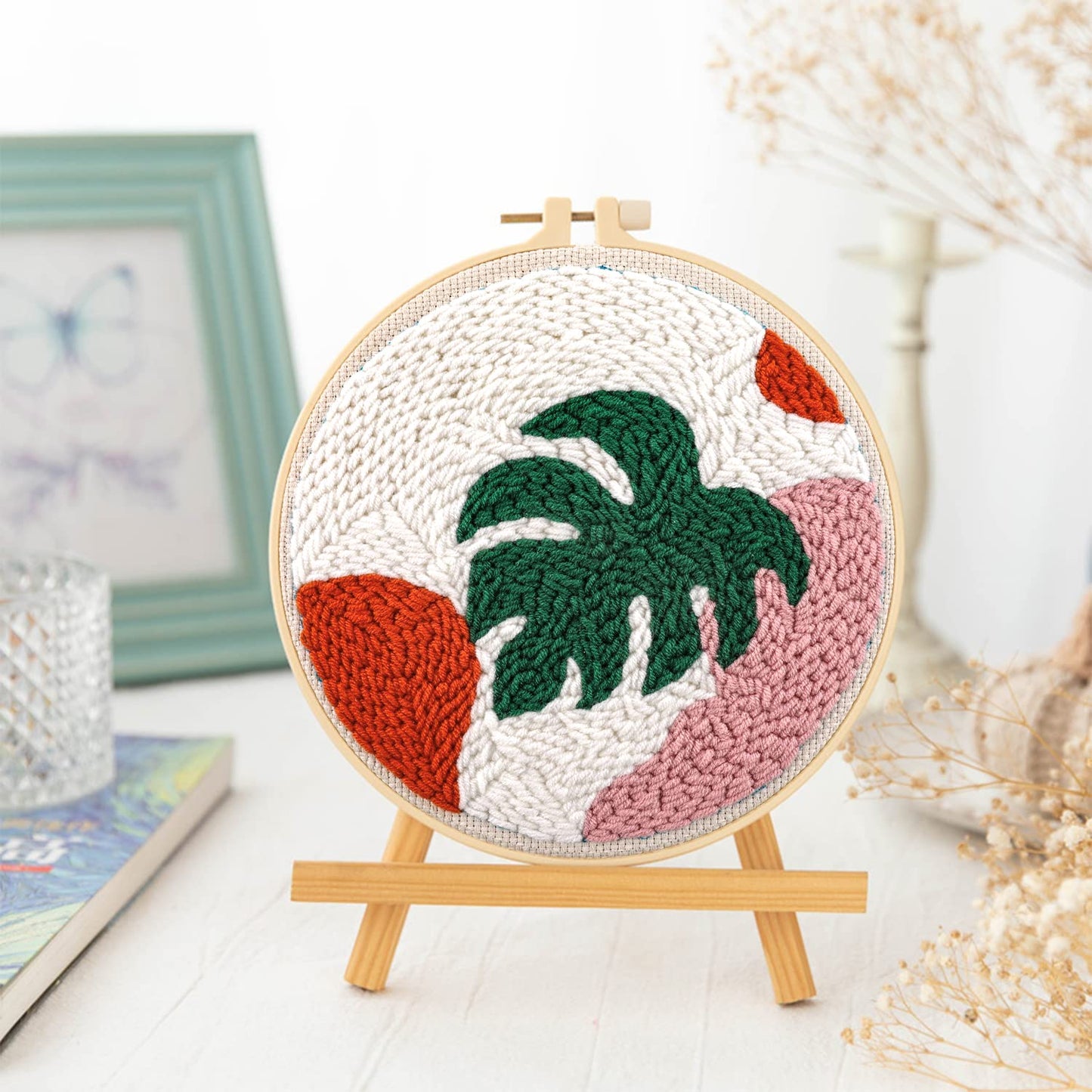 3 Sets Punch Needle Kits - Beginner Adults Kit with Fabric, Hoops, Yarns and Sewing Needles