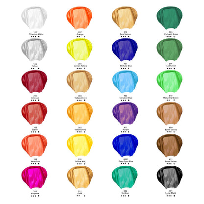 Acrylic Paint Set - 24 Colors, 2oz/59ml, Art Craft Paint for Canvas, Rocks, Wood, Fabric and Ceramic, Non-Toxic, Suitable for Artists, Students, Beginners and Adults