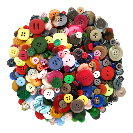 600-700 pcs Round Resin Buttons Assorted Sizes for Crafts Sewing DIY Manual Button Painting DIY Handmade Ornament Buttons, 2 Holes and 4 Holes (Mixed Color ?
