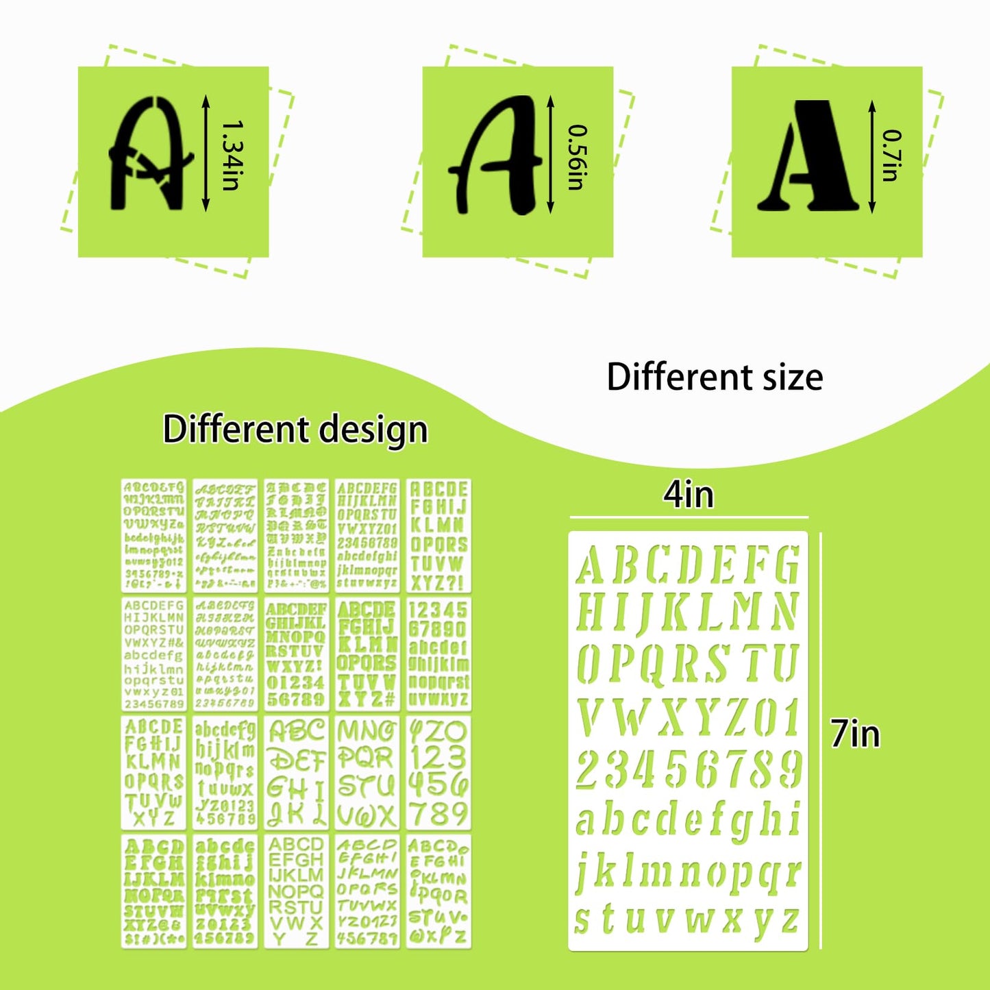 20 Pieces Letter Stencils Reusable Letter Stencils for Painting on Wood, Plastic Alphabet Numbers Stencils, Letter Stencil Template for Notebook, Journal, Scrapbook Decorations (20 Letter)