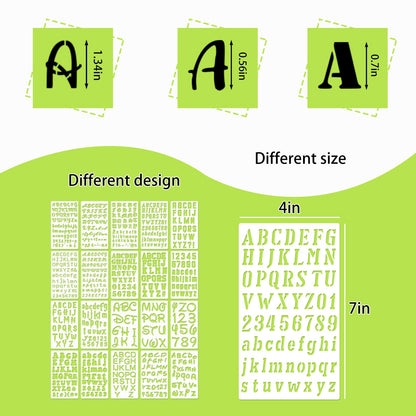 20 Pieces Letter Stencils Reusable Letter Stencils for Painting on Wood, Plastic Alphabet Numbers Stencils, Letter Stencil Template for Notebook, Journal, Scrapbook Decorations (20 Letter)