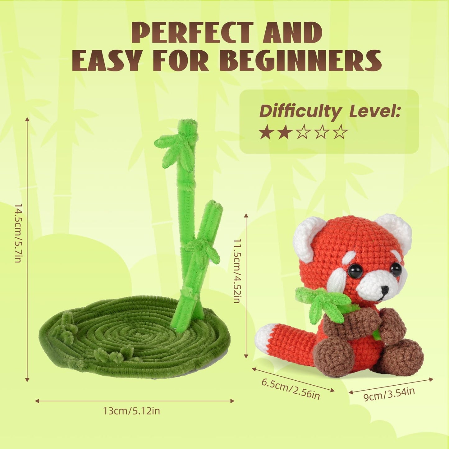 Crochet Kit for Beginners, Crochet Animal Kits, Crocheting Kit for Starters, Learn to Crochet with Step-by-Step Video Tutorials, Beginner Crochet Kit for Adults(Panda)