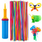 100 Pcs 260Q Balloons Kit with Pump - Kids Premium Latex Twisting Long Balloons to Make Animals Flowers, Fun Rainbow Balloons for Party Boys Girls Christmas Birthday Gifts Clowns Wedding Decor
