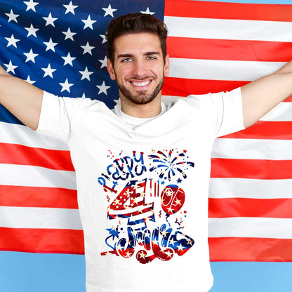 4th of July American Flag - 10pcs 12x10in US Flag Patterned Patriotic HTV Iron On Vinyl Compatible with Cricut/Cameo