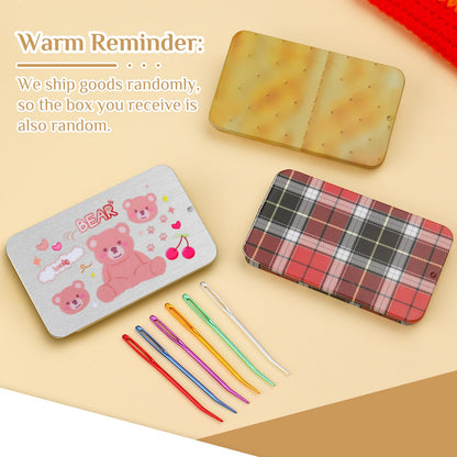 Yarn Needle, Bent Needle Tapestry Needle Set Wool Needles Large-Eye Blunt Needles Sewing Needles Weave Knitting Needles with Box (Random Color)