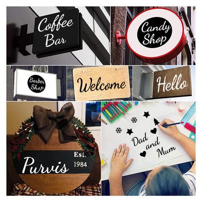 Large Letter Stencils for Painting on Wood - 44 Pack Alphabet Letter Number Stencil Templates with Signs, Reusable Plastic Stencils in 3 Fonts and 284 Designs for Chalkboard Fabric Wood Signs