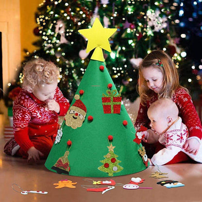 28 Pieces Christmas Felt Applique Kits Santa Christmas Bells Deer Tree Gift Boxes Non Woven Fabric Patches Stickers Badge for Hair Accessories Scrapbook Xmas Decorations