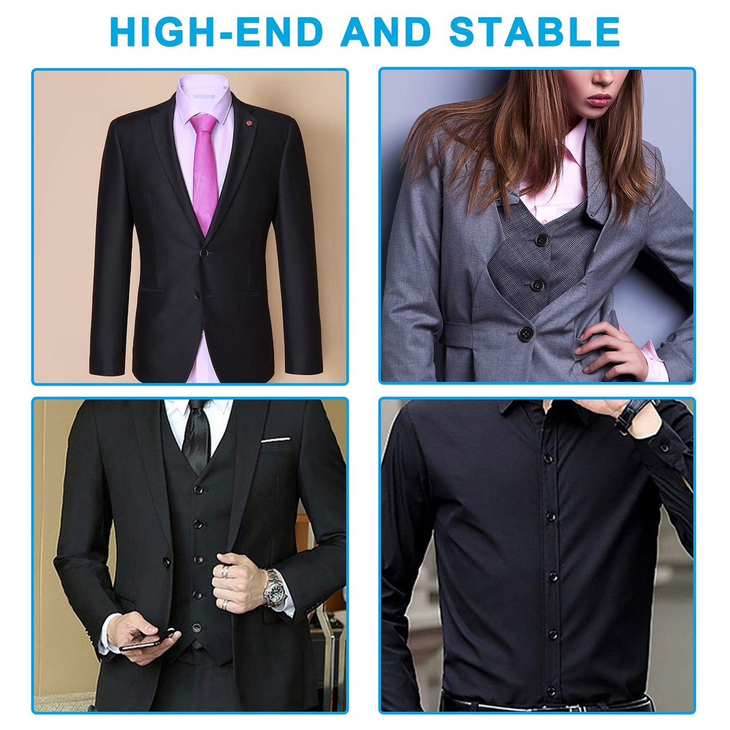 100 Pcs Premium Mixed Resin Sewing Buttons, kidoom Eco-Friendly 4-Hole Craft Buttons, 5 Sizes of Black Buttons Suitable for Sewing, DIY and Holiday Decoration(Black & White)