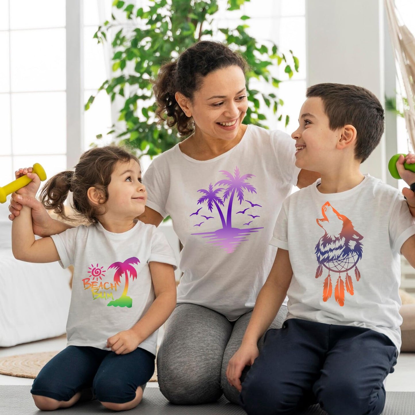 Gradient Heat Transfer Vinyl - 12 Sheets 12 x 10 Inches Bright Ombre Heat Transfer Vinyl Rainbow HTV for T-Shirts DIY Patterned HTV Vinyl Compatible with Sillhoutte Cameo and Cricut