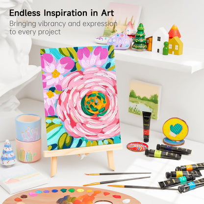 Acrylic Paint Set, 15 x 12ml Tubes Artist Quality Non Toxic Rich Pigments Colors Perfect for Kids Adults Beginners Artists Painting on Canvas Wood Clay Fabric Ceramic Crafts