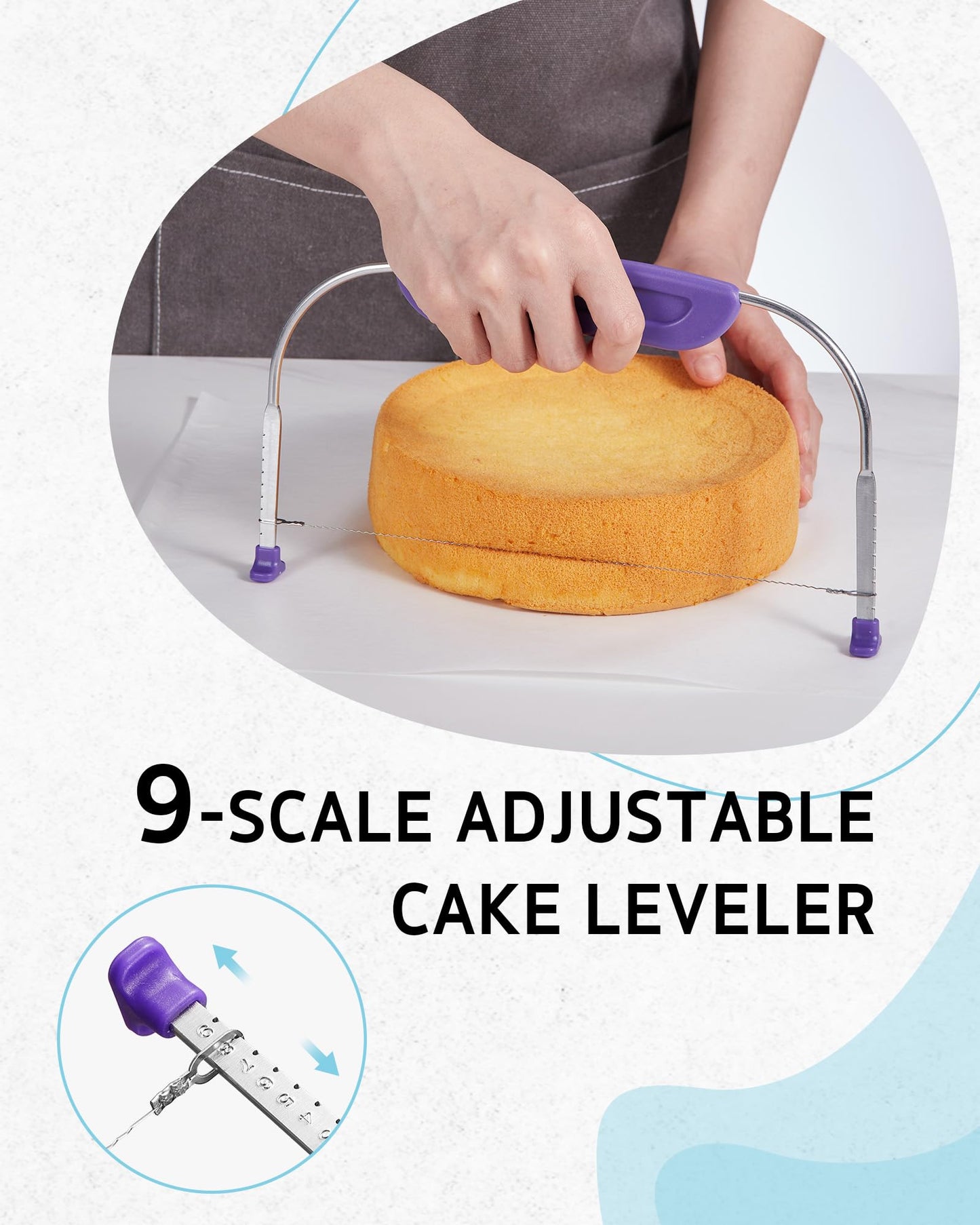65 PCs Cake Decorating Kit with Cake Stand Turntable, Cake Baking Supplies 30+1 Piping Bags, 24 Piping Tips, Offset & Straight Spatulas, 3 Scrapers, Leveler, 2 Couplers & 1 Tips Brush