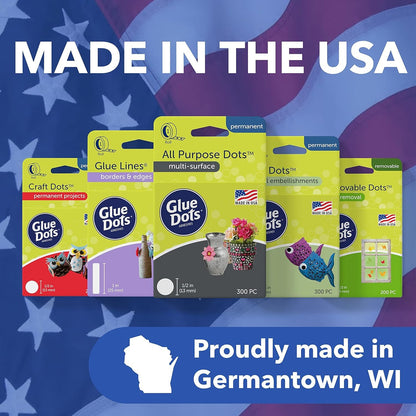 Craft Dots Value Pack, Double-Sided, 1/2", .5 Inch, 600 Dots, DIY Craft Glue Tape, Sticky Adhesive Glue Points, Liquid Hot Glue Alternative, Clear