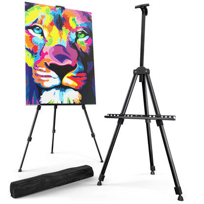 Portable Artist Easel Stand for Painting - Adjustable Height Painting Easel with Bag - Tabletop Art Easel for Painting Canvas Stand, Poster Stand & Wedding Signs Stand - Metal Tripod - 21x66 inches