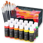 Acrylic Paint Set with 10 Brushes, 18 Colors(59ml, 2 oz) Art Craft Paint Non Toxic, Perfect for Hobby Painters, Artist, Adults, Ideal for Canvas Wood Ceramic Paint Supplies