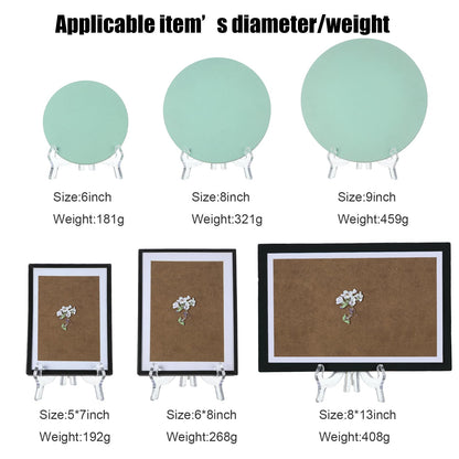 6 Pack 7 Inch Acrylic Easel Stand, Display Stand, Plate Holder for Display, Photo Holder Picture Frame Book(Clear)