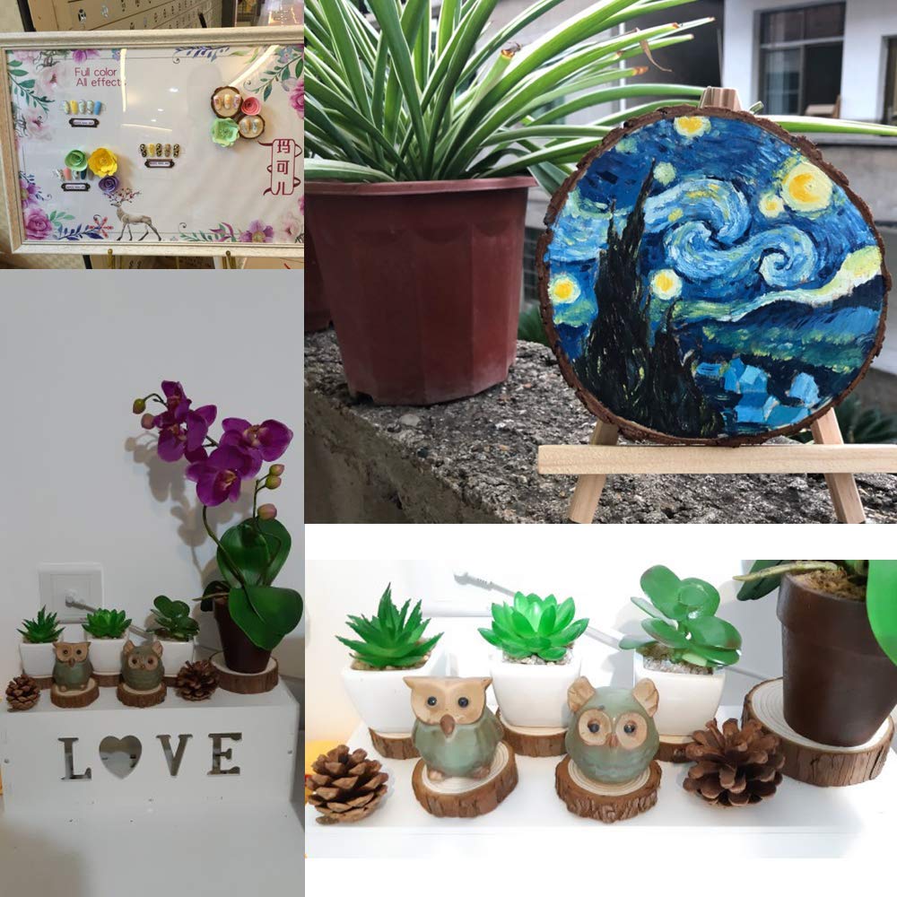 42Pcs Wood Slices 2.4-2.8 Inches Unfinished Natural Wood Rounds, Wood Craft Circles Kit with 33 Feet Twine String and Pre-drilled Hole for DIY Wood Burning Painting Christmas Ornaments Party Decor