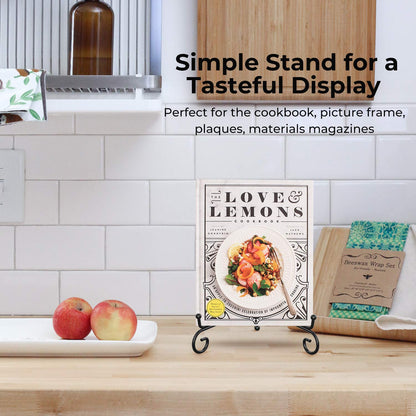 Plate Stands for Display - 8 Inch Plate Holder Display Stand + Metal Easel Stand for Picture Frame, Decorative Plates, Book, Photo, Collectibles (2 Pack)