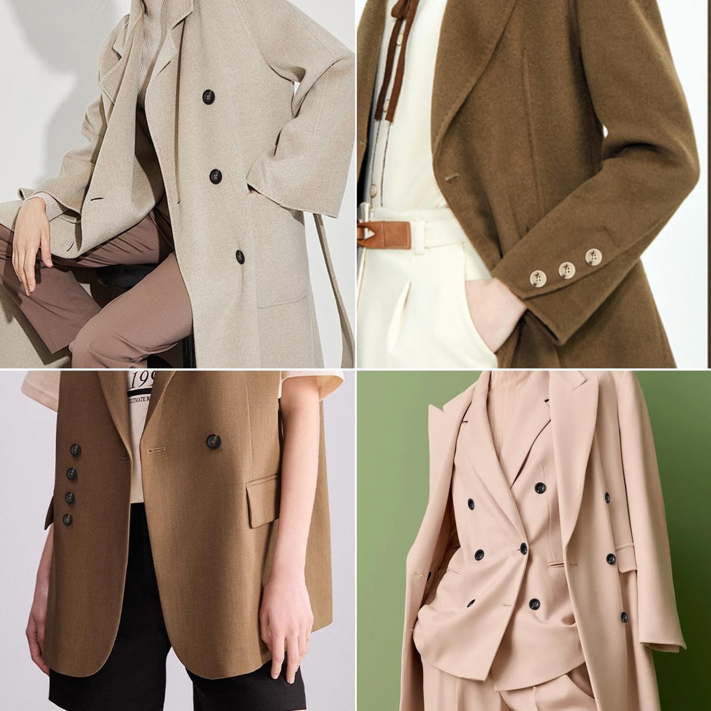 110Pcs Mixed Sewing Buttons, 4-Hole Craft Round Blazer Buttons, 5 Color 3 Size (15mm, 20mm, 25mm) Suit Coats Resin Button, Suitable for Variety Clothing Sewing, DIY Craft (Black & White)