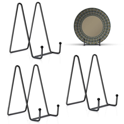 3 Pack 6 Inch Plate Stands for Display, Plate Holder Display Stand, Picture Frame Stand Black Metal Frame Holder Stands for Book,Small Easel,Decorative Plate,Photo and Platter,Tabletop Art