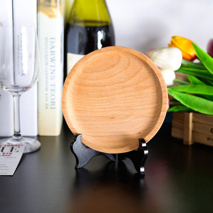 4 Packs Wooden Display Stand Decorative Plate Stands for Display Picture Frame Holder Easels(Black,4 Inch)