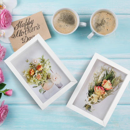 6 Pack 4 x 6 Inches Shadow Box Frame, Small Wood Frame Memory Display Cases,1.2in Depth Picture Frame Case for Dried Flowers, DIY Craft, Memorabilia, Medals and Photos, White