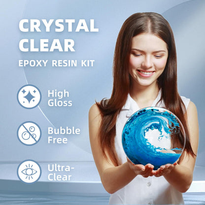 68oz Crystal Clear Resin Kit,No Bubble & Not Yellowing Epoxy for Coating, Casting, Table Top,DIY, Bar Top, River Tables, Resin Art, Wood with High Gloss Finish