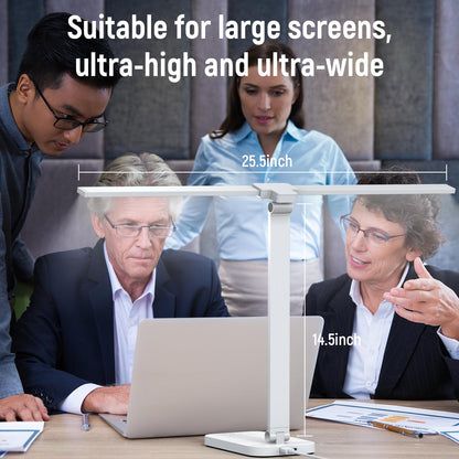 Bright LED Architect Task Lamp for Home Office - Dual Swing Arm, Adjustable Foldable Table Lamp with Dimmable Touch Control and 5 Lighting Modes for Work/Study