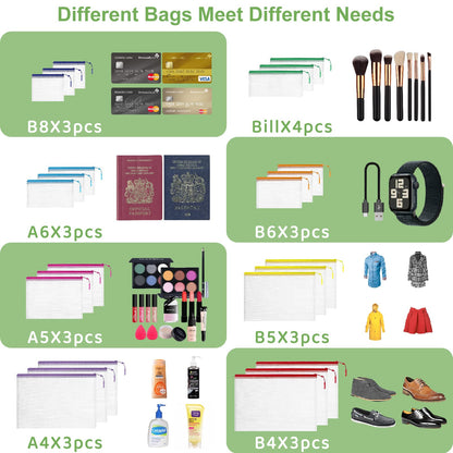 25pcs Mesh Zipper Pouch for Organization and Storage,Clear PVC Travel Organizer Bags,Toy Storage Bags,Multipurpose Storage Bags Suitable for Travel,School and Home