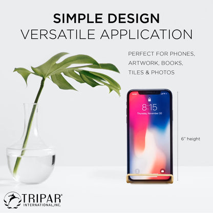 2 Pack 4-Inch Metal Gold Painted Square Book Holder/Stand, Wire Mini Easel, Small Photo Stands for Table, Display for Picture Frames, Plaques & Plates