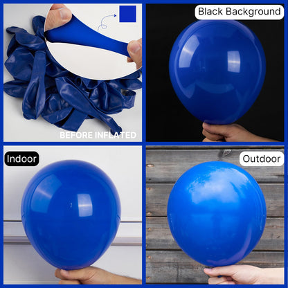 Royal Blue Balloons 155 pcs Blue Balloons Different Sizes Pack of 18 12 10 5 Inch Dark Blue Balloon Arch Kit Balloon Garland for Birthday Graduation Baby Shower Party Decorations Blue-Y59