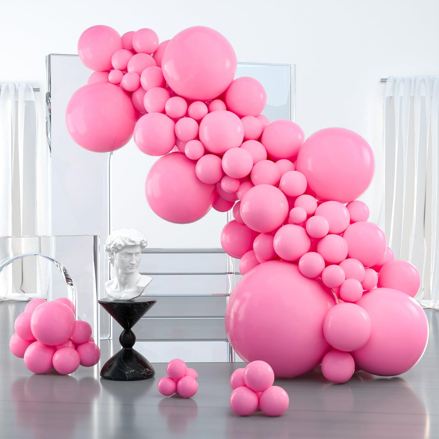 Pink Balloons 127 pcs Different Sizes of 36 18 12 10 5 Inch Matte Pink Balloon Arch Kit Garland for Baby Shower Valentine's Day Princess Bachelorette Birthday Party Decorations Pink-Y11