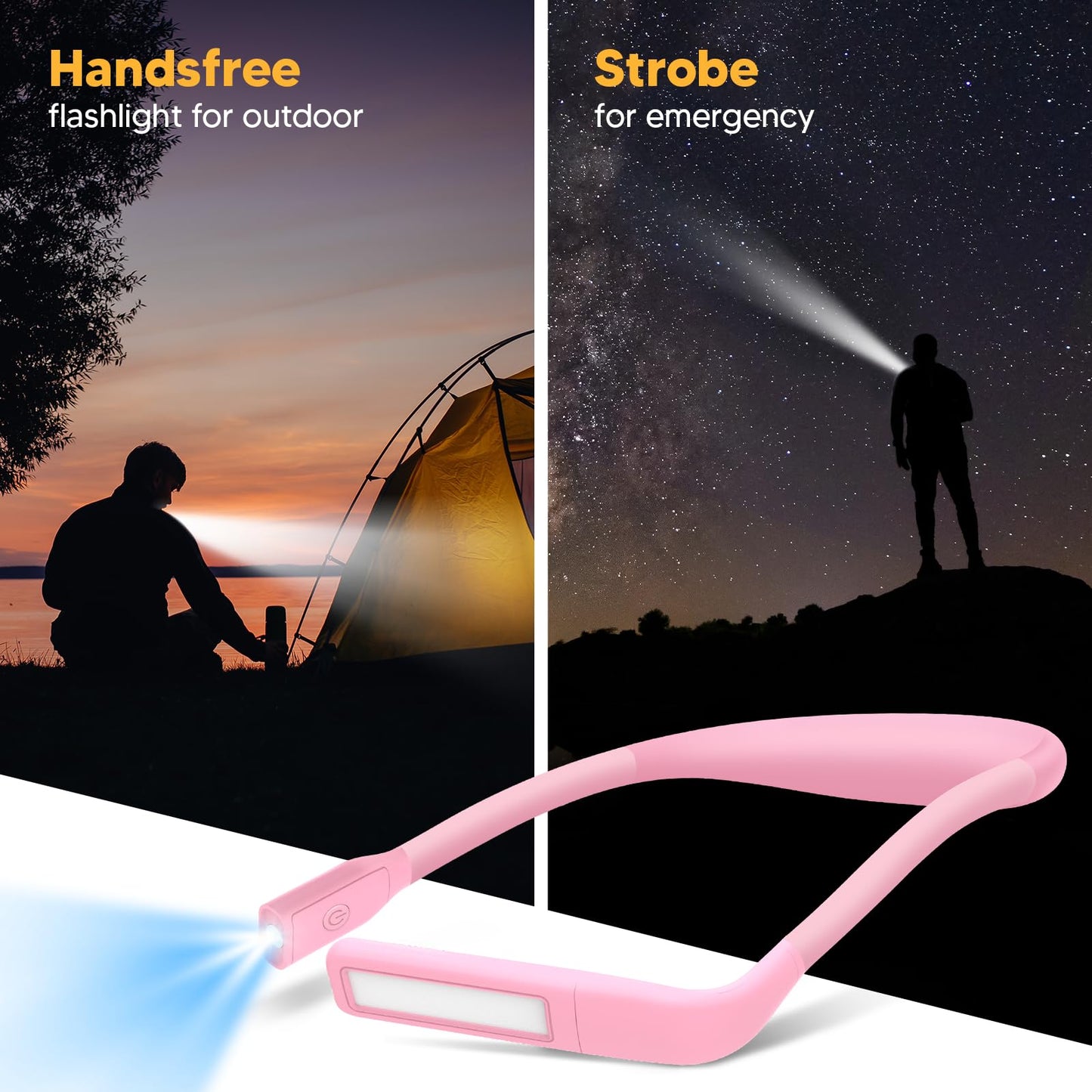 Neck Booklight for Reading in Bed at Night, Pink Light Knitting Accessories Sewing Supplies Stocking Stuffers for Teen Girls College Students Christmas Birthday Gifts for Women Mom Wife Nurse Present