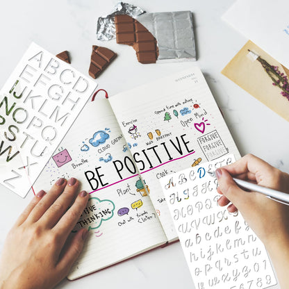 20 Pieces Letter Stencils Reusable Letter Stencils for Painting on Wood, Plastic Alphabet Numbers Stencils, Letter Stencil Template for Notebook, Journal, Scrapbook Decorations (20 Letter)