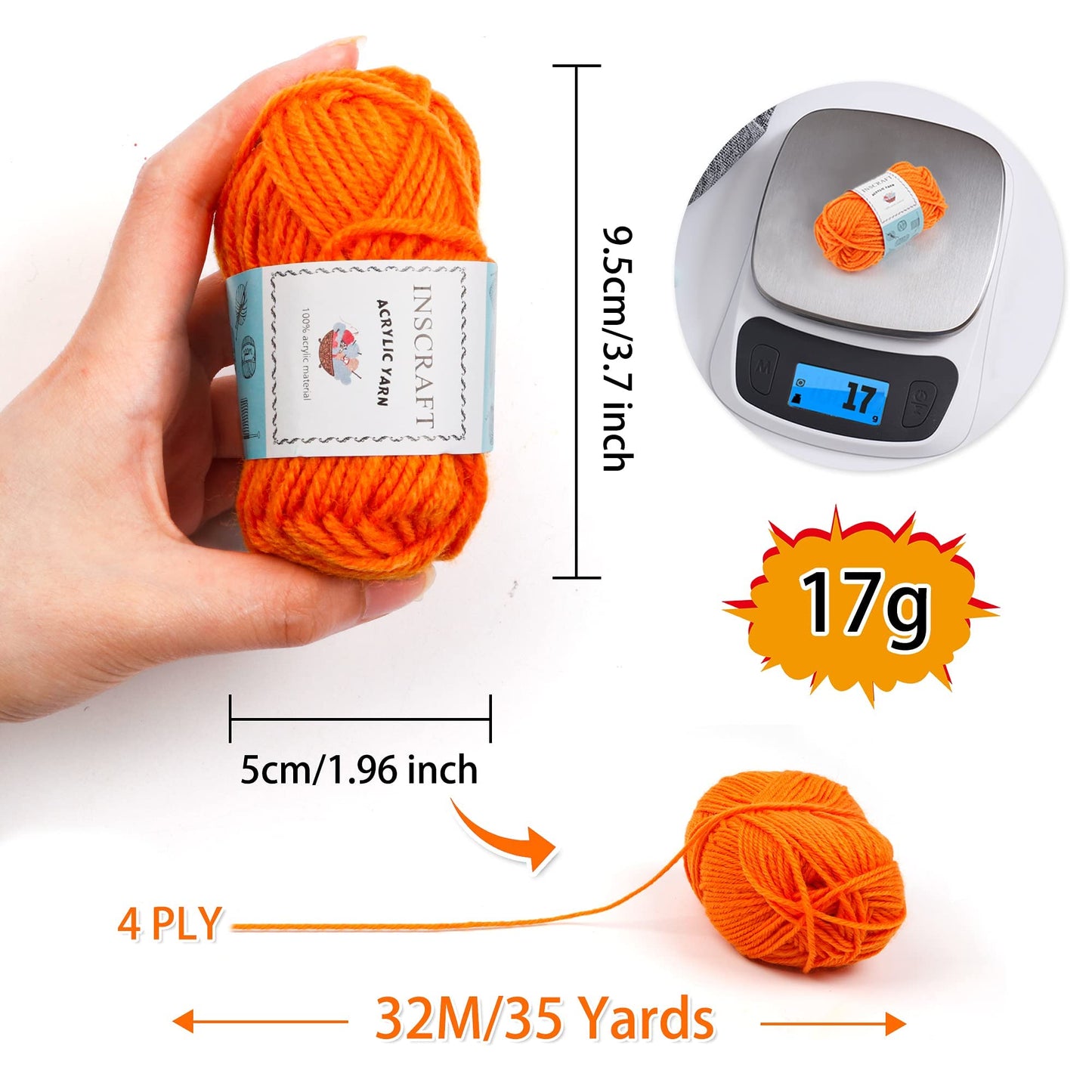 62 Acrylic Yarn Skeins, 2170 Yards Yarn for Knitting and Crochet, Includes 2 Crochet Hooks,2 Weaving Needles,10 Stitch Markers, Perfect Beginner Kit for for Adults Kids