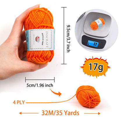 62 Acrylic Yarn Skeins, 2170 Yards Yarn for Knitting and Crochet, Includes 2 Crochet Hooks,2 Weaving Needles,10 Stitch Markers, Perfect Beginner Kit for for Adults Kids