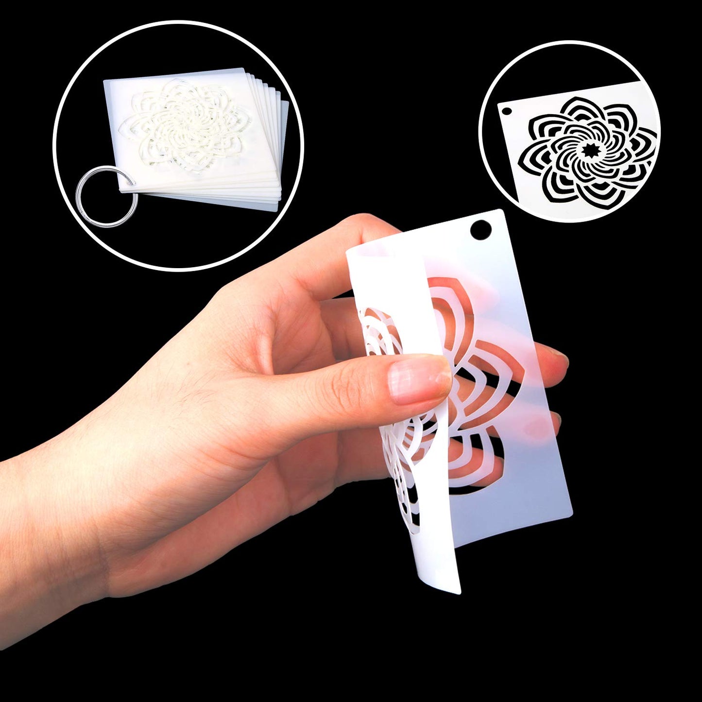 Mandala Stencils, 56 Pack Mandala Dot Painting Stencils for DIY Rock Art Projects on Wood Furniture Decoration (3.6x3.6 inch)