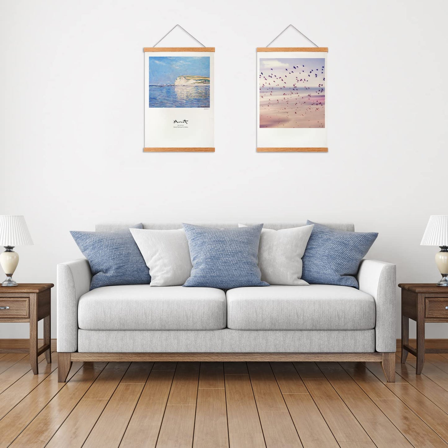 Magnetic Poster Hanger Frame, 12x16 12x18 12x24 Teak Wood Magnet Poster Frame for Posters, Prints, Photos, Pictures, Maps, Scrolls, and Canvas Artwork