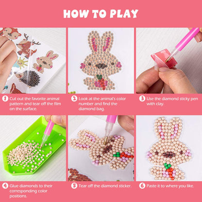 Diamond Art Kits for Kids Boys and Girls Ages 6-8-10-12 Easy to DIY Creative Diamond Art Sticker Craft by Numbers Kits for Kids and Adult Beginners