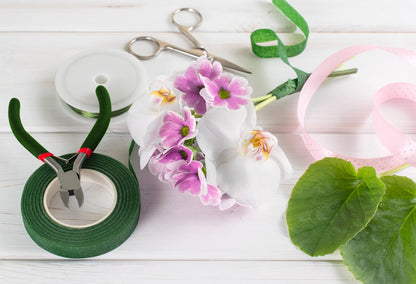 Floral Tape and Floral Wire Arrangement Tools Kit with Wire Cutter 26 Gauge Stem Wire and 22 Gauge Paddle Wire for Bouquet Stem Wrap Florist