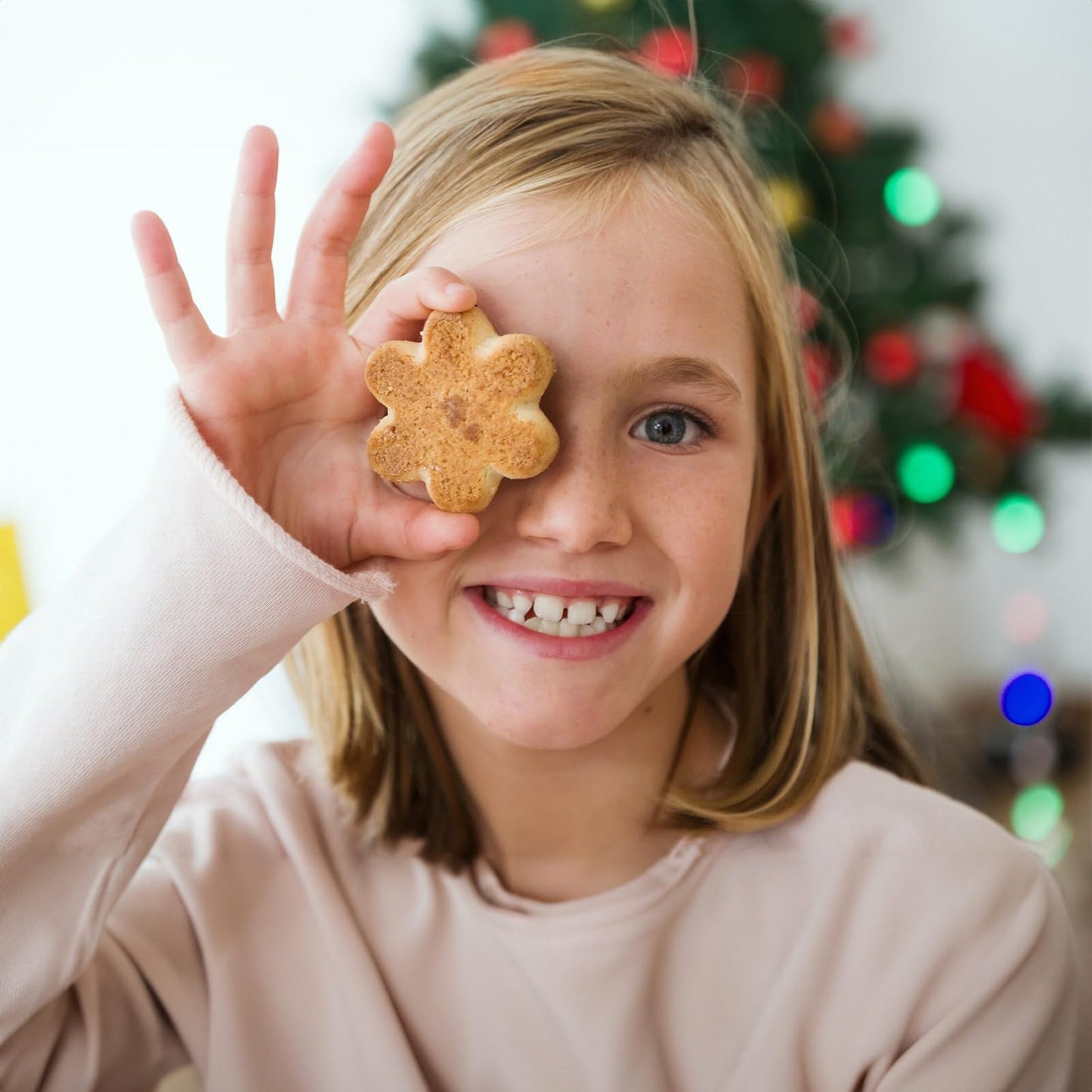 Flower Cookie Cutter Set (5 Pieces/Set), Stainless Steel Scalloped Edge Biscuit Cutter with Handle, Professional Baking Tools Set, Gift Packaging (Plum Blossom)
