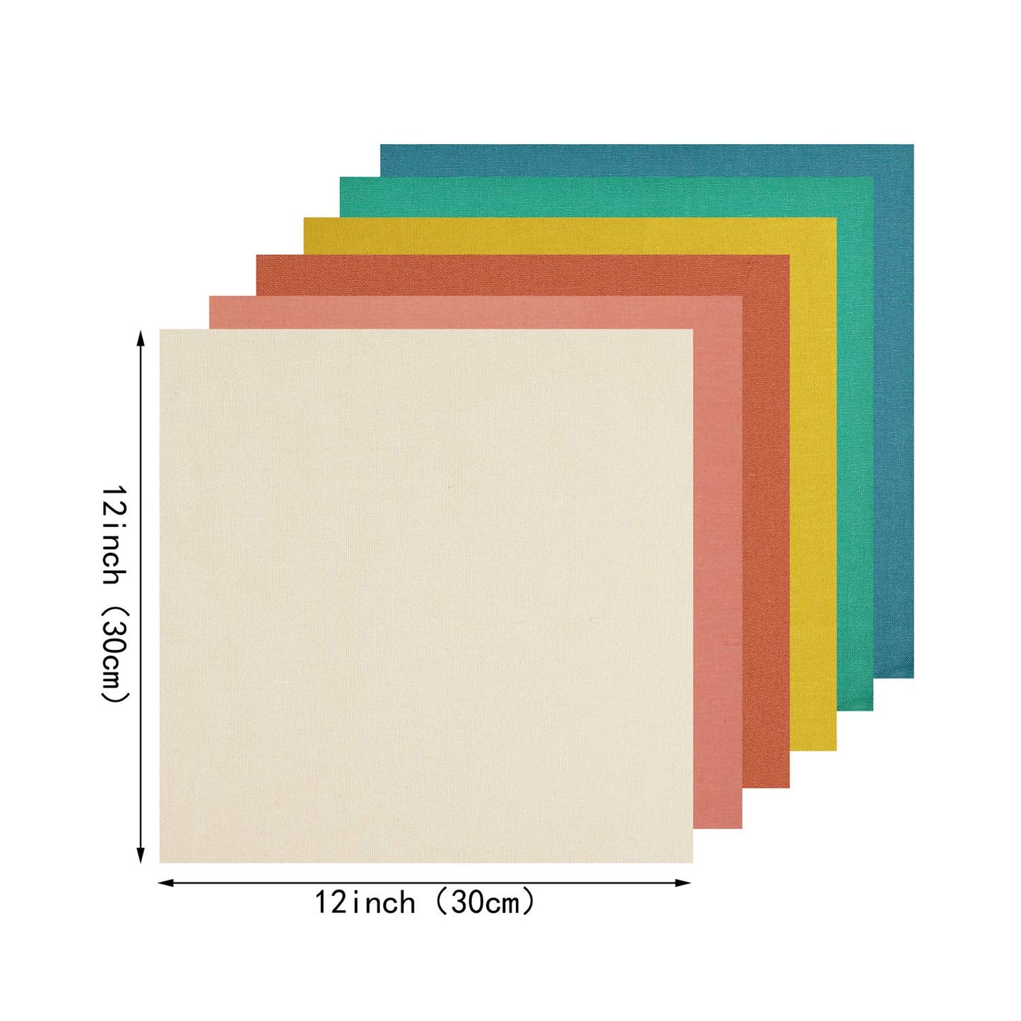 Embroidery Fabric-6 Pcs 6 Solid Colors Linen Needlework Fabric Cross Stitch Cloth for DIY Art Craft Handwork …