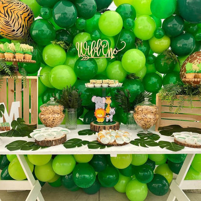 Green Balloons, 50pcs 12 Inch Different Shades Dark Green Balloons Green Latex Party Balloons for Patrick's Day Birthday Baby Shower Jungle Forest Themed Party Decoration