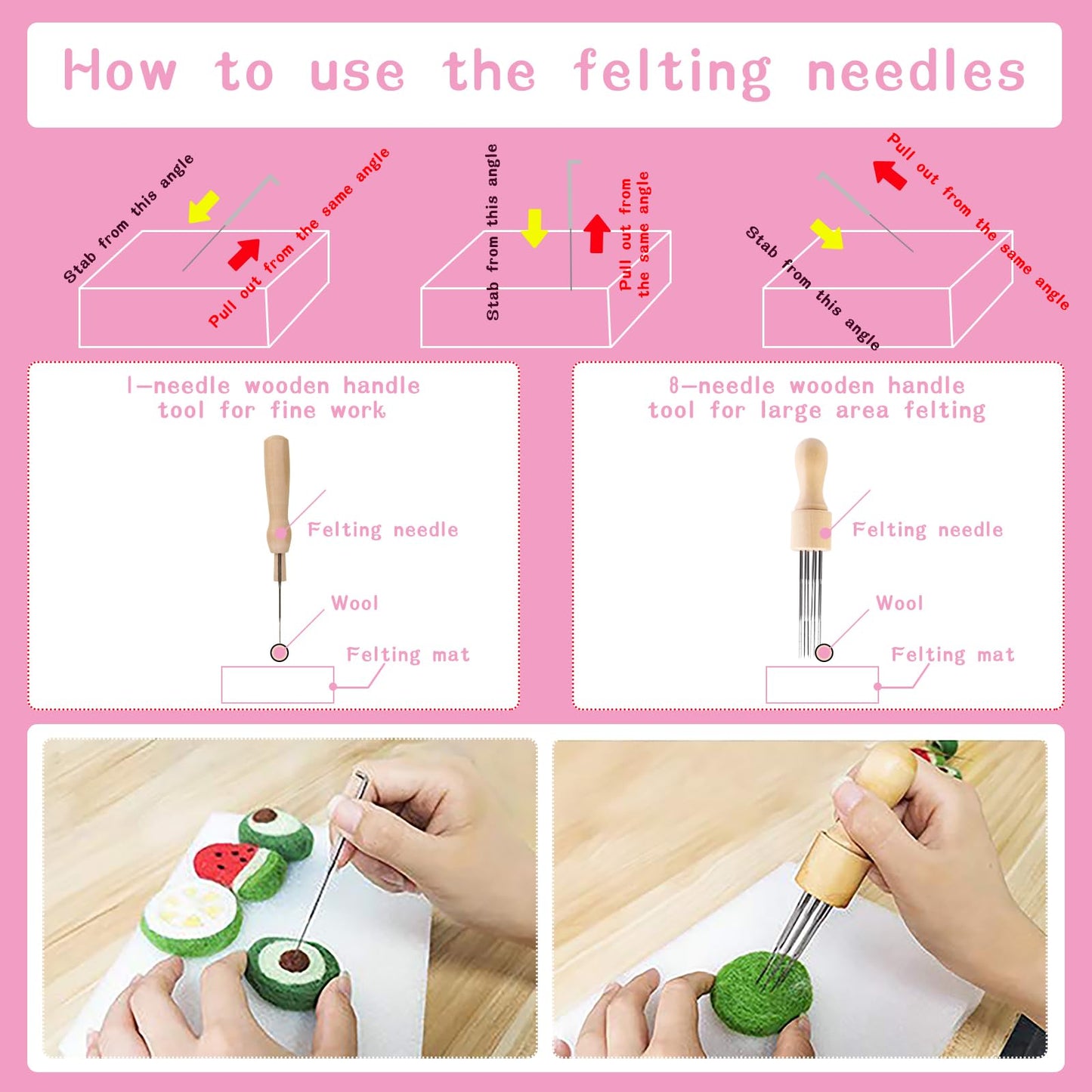 Complete Wool Felting Tool Kit,Needle Felting Supplies Needle Felting Kit with 90Pcs Needle Felting Needles,3Pcs Needle Bottles,2Pcs Needle Felting Pen,Needle Felting Tools for Beginner,Professional