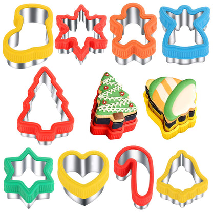 Christmas Cookie Cutters Shapes,Stainless Steel Biscuit Cutters -Fruit Cutter,Vegetable Cutters,Sandwich Cutters,Cookie Cutter Molds for Christmas Party(9PCS)