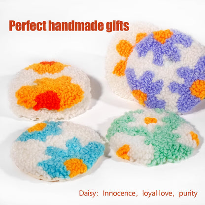 Daisy Punch Needle Kit for Beginners with Pattern, Simple Paint with Yarn Coaster Kit, Punch Needle, Embroidery Hoop, Tufting Cloth