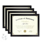 8.5x11 Picture Frames Certificate Frame | 4 Pack Document Frames Bulk for Diploma, Degree, Photograph, and Photos | Tabletop or Wall Mount | Black