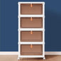 4 Tier Plastic Storage Bins and Boxes Organizer - Stackable with Lids for Bedroom, Living Room, Kitchen, Office - Foldable Containers